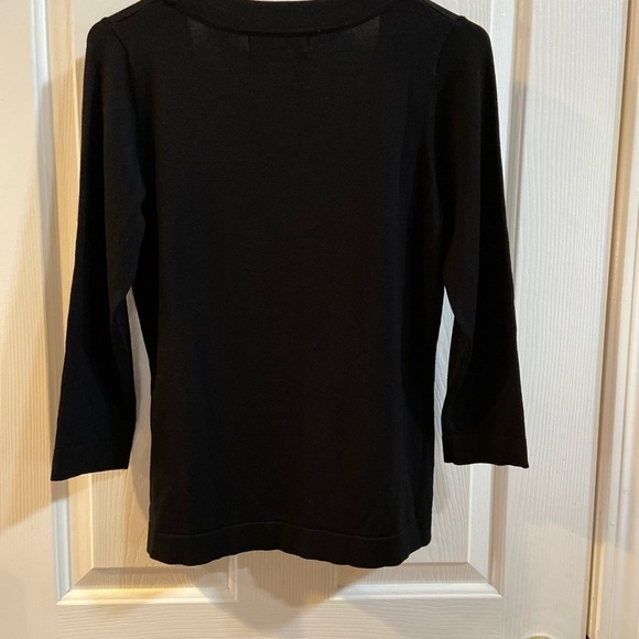 August Silk Black Stretch Top, P/S - Picture 4 of 6
